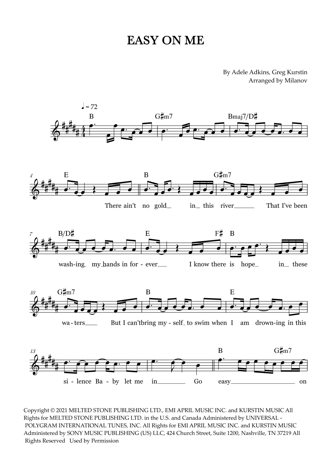 Easy On Me (arr. Milanov)