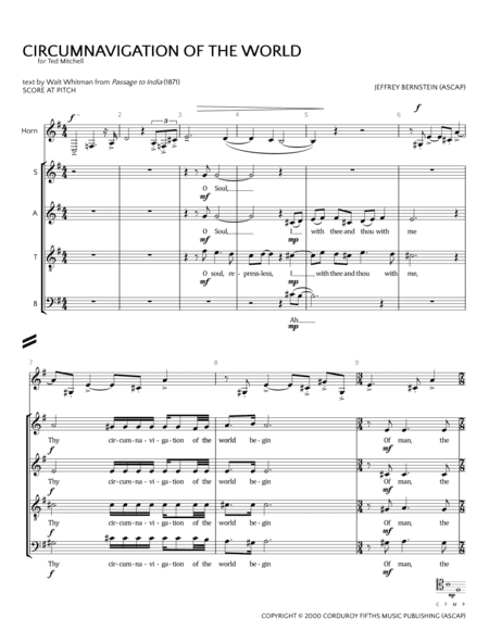 Circumnavigation of the World (arr. Corduroy Fifths Music Publishing)