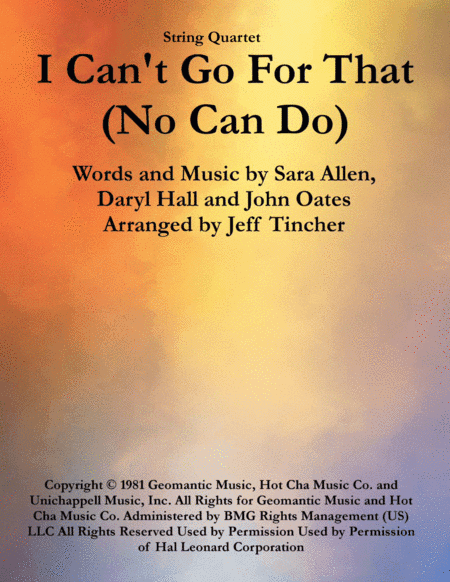 I Can't Go For That (arr. Jeff Tincher)