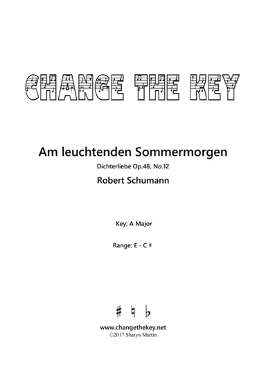 Am leuchtenden Sommermorgen - A Major (arr. Change the Key)