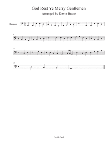 God Rest Ye Merry Gentlemen - Bassoon (arr. Kevin Busse)