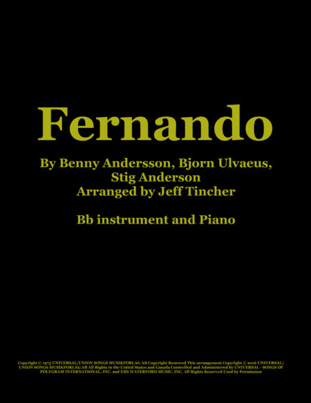 Fernando (arr. Jeff Tincher)