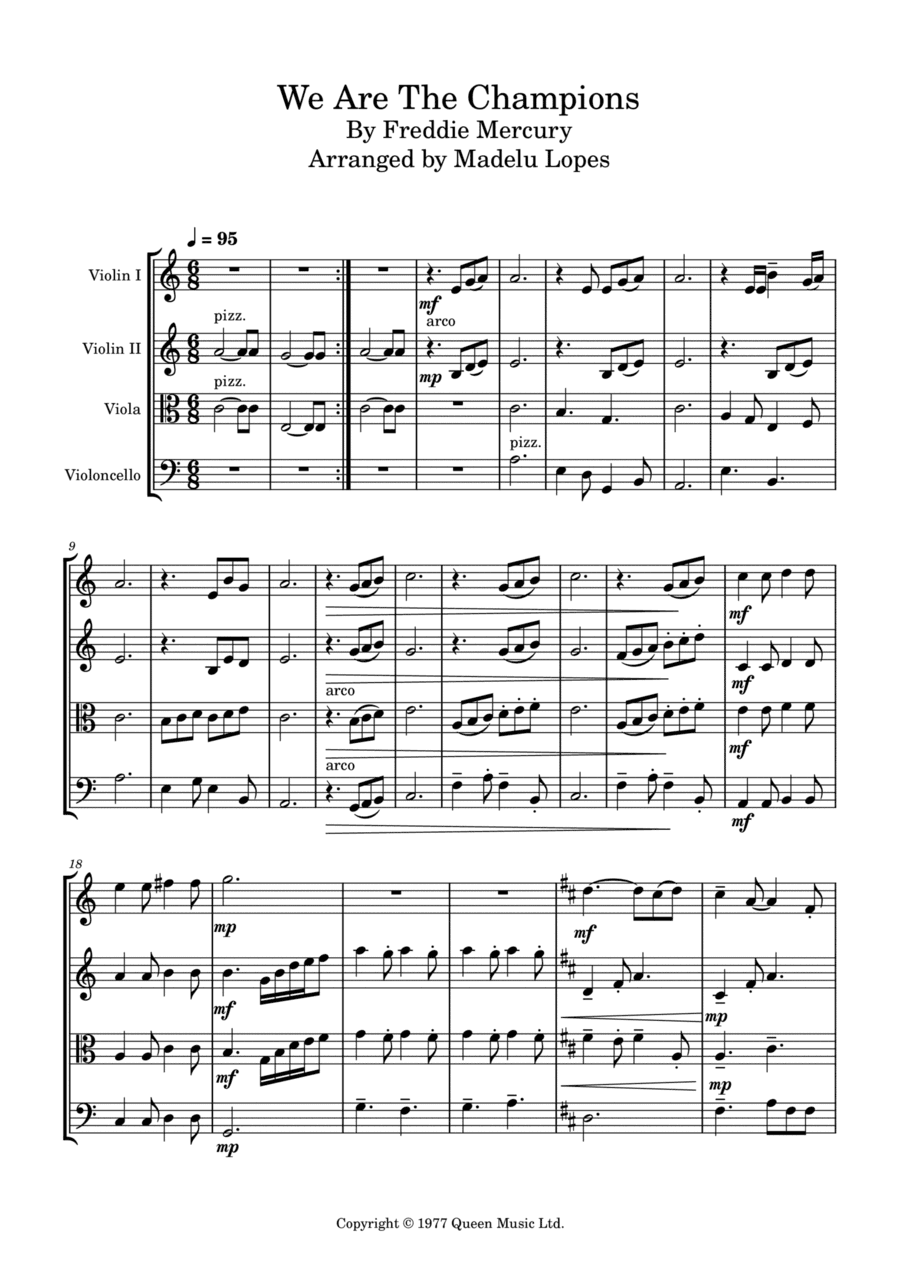 We Are The Champions (arr. Madelu Lopes)