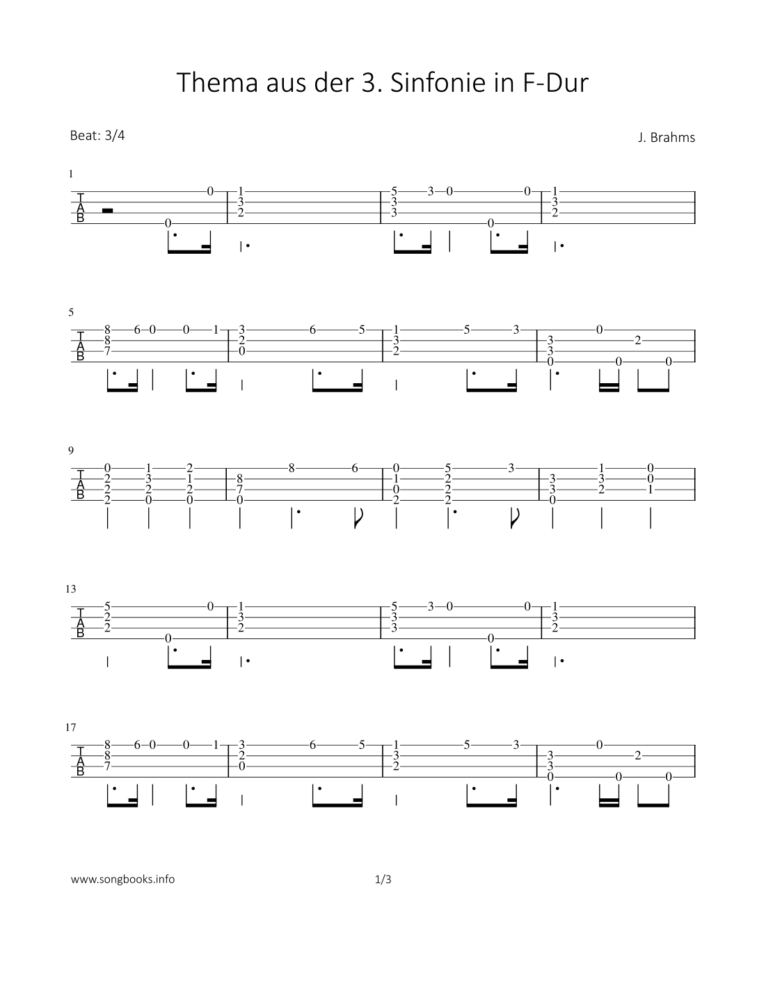 Thema aus der 3. Sinfonie in F-Dur (arr. Bettina Schipp)