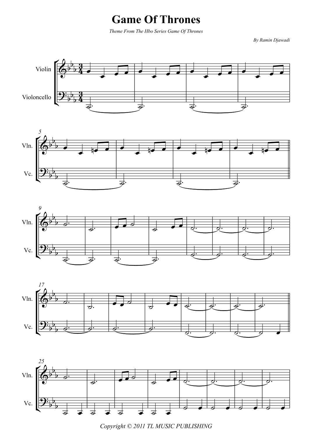 Game Of Thrones (arr. Wesley S. SIlva)