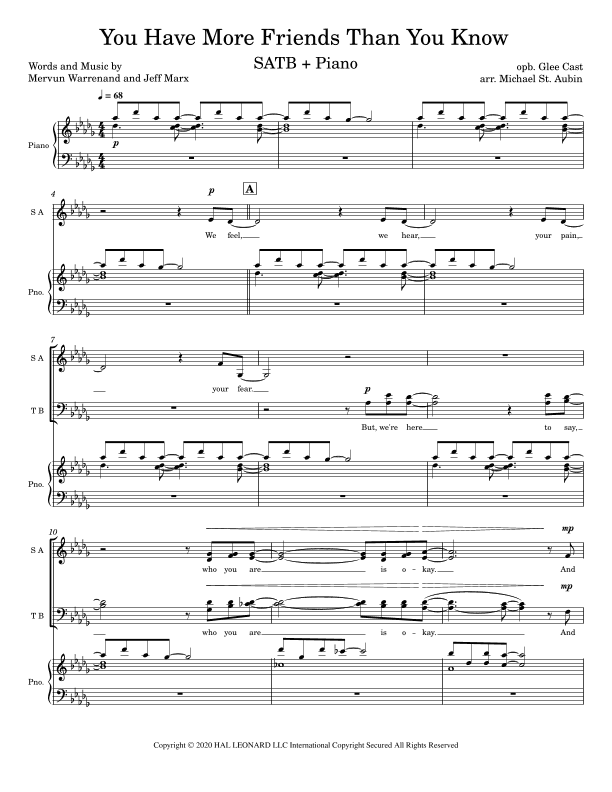 You Have More Friends Than You Know (arr. Michael St. Aubin)