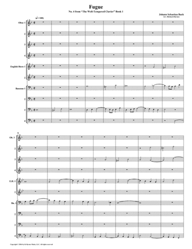 Fugue 04 from Well-Tempered Clavier, Book 1 (Double Reed Choir) (arr. Richard Byrnes)