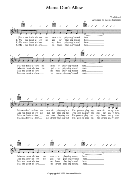 Mama Don't Allow (arr. Leonie Capararo)