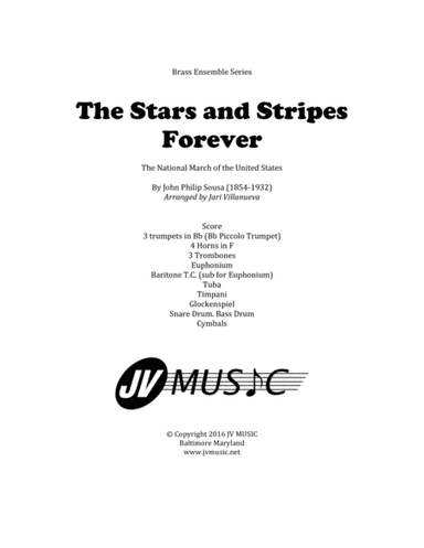 The Stars and Stripes Forever! For Brass Ensemble (arr. Jari Villanueva)