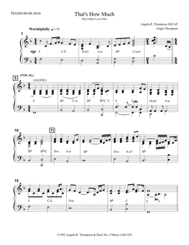 That's How Much (My Father Loves Me) Piano