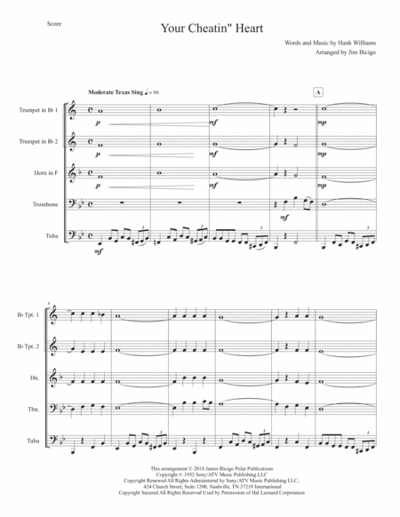 Your Cheatin' Heart (arr. Jim Bicigo)