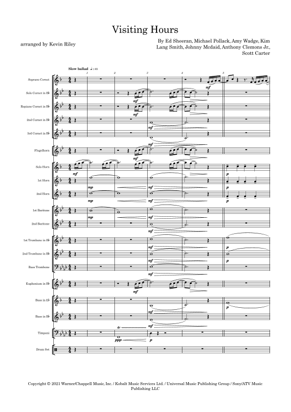 Visiting Hours (arr. Kevin Riley)