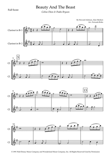 Beauty And The Beast (arr. Fernando Britto)