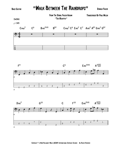 Walk Between Raindrops (arr. Accubass)