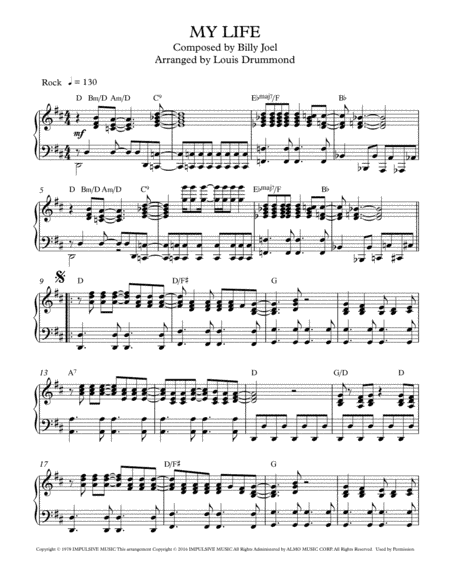 My Life (arr. Louis Drummond)