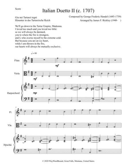 Italian Duetto 2 (arr. James F. Rickley)