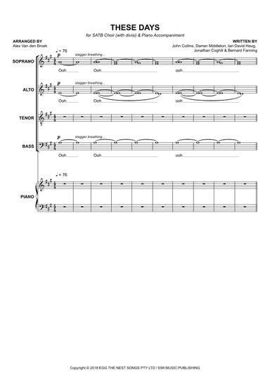 These Days (arr. Alex Van den Broek)