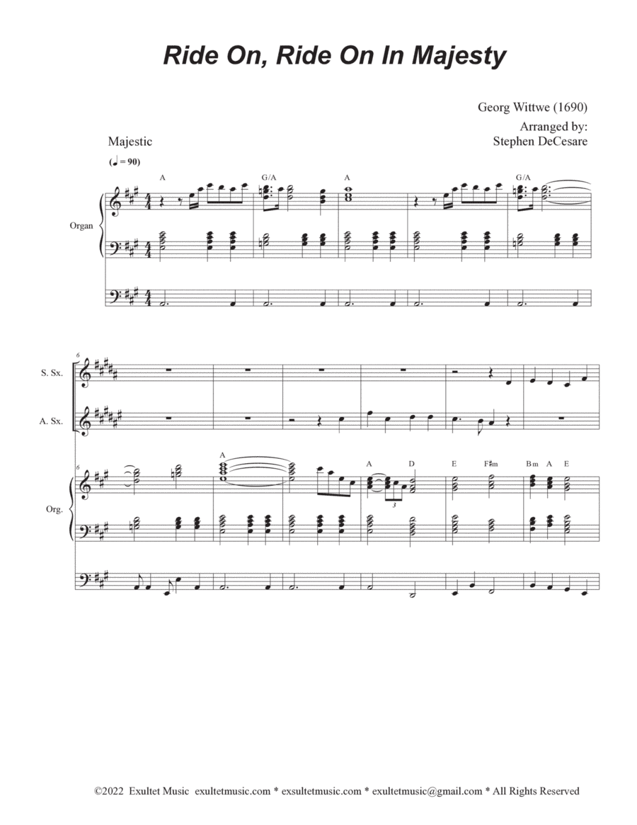 Ride On, Ride On In Majesty (Duet for Soprano and Alto Saxophone) (arr. Stephen DeCesare)