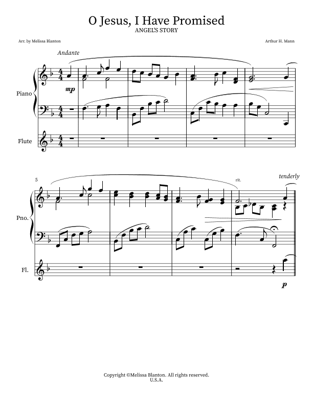 O Jesus, I Have Promised (arr. Melissa Blanton)