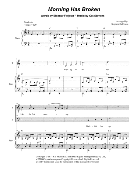Morning Has Broken (arr. Stephen DeCesare)