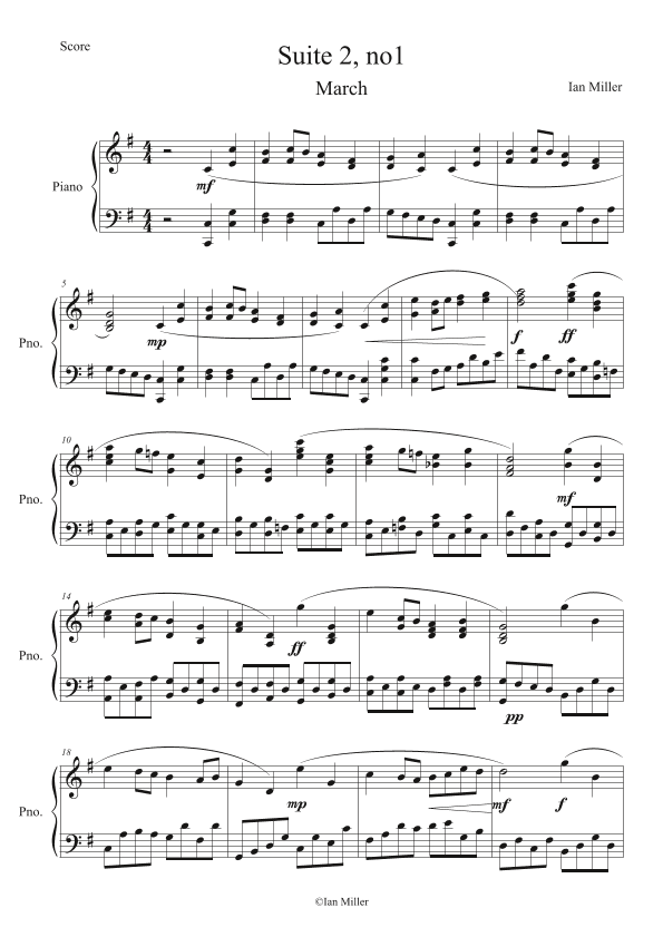 Suite number 2, number 1, March