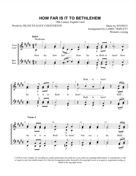 How Far Is It To Bethlehem (arr. Larry Triplett)