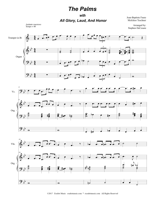 The Palms (with "All Glory, Laud, and Honor") (Duet for Violin and Cello) (arr. Stephen DeCesare)