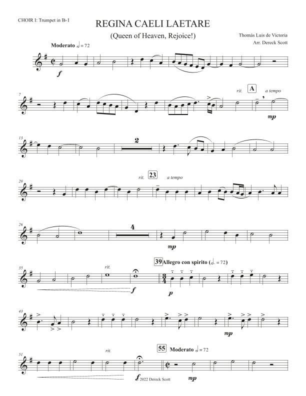 Regina Caeli Laetare (arr. Dereck Scott)