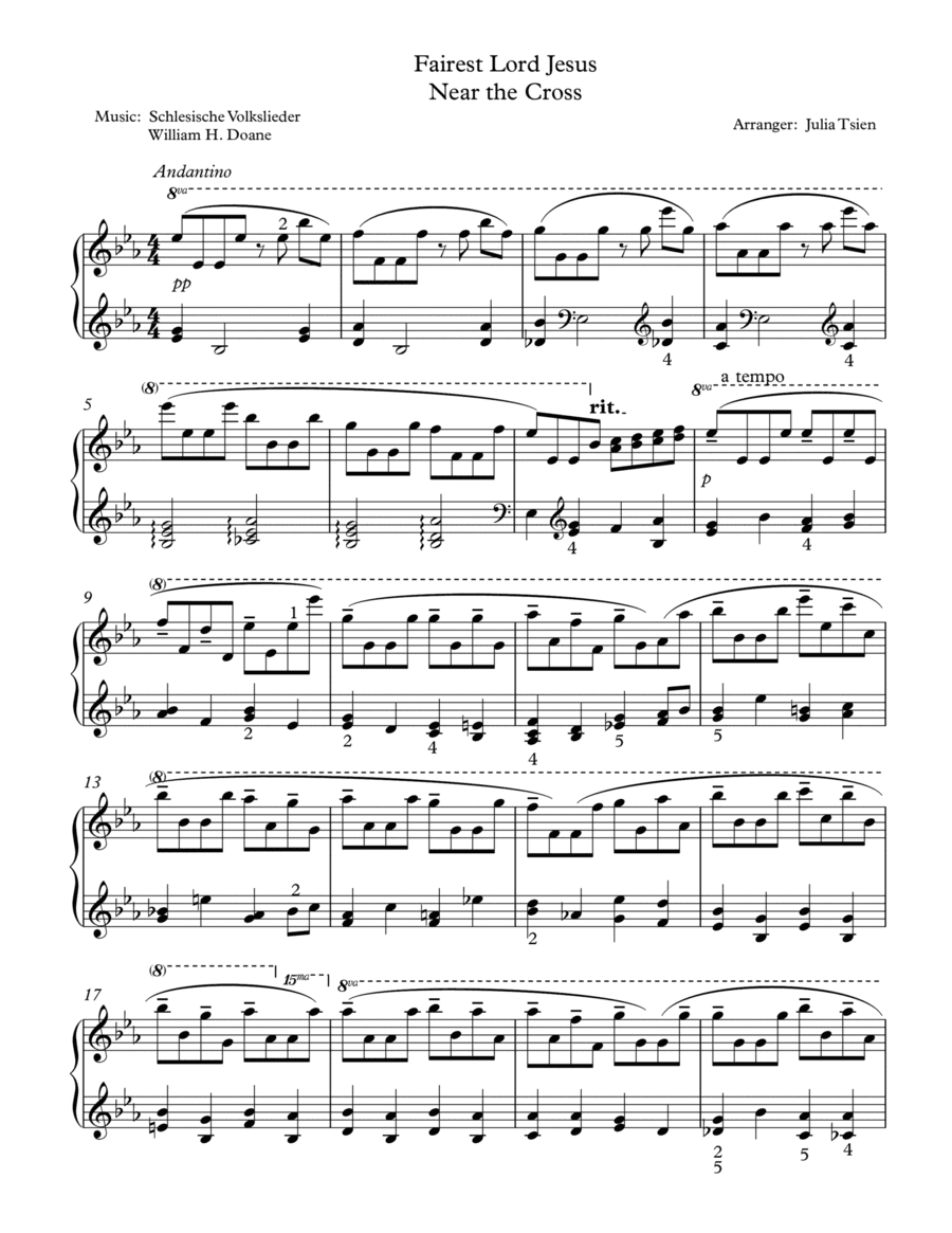 Fairest Lord Jesus Medley, piano solo (arr. julia tsien)
