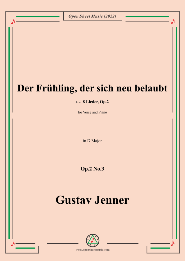Jenner-Der Frühling,der sich neu belaubt,in D Major,Op.2 No.3 (arr. OSM Press)