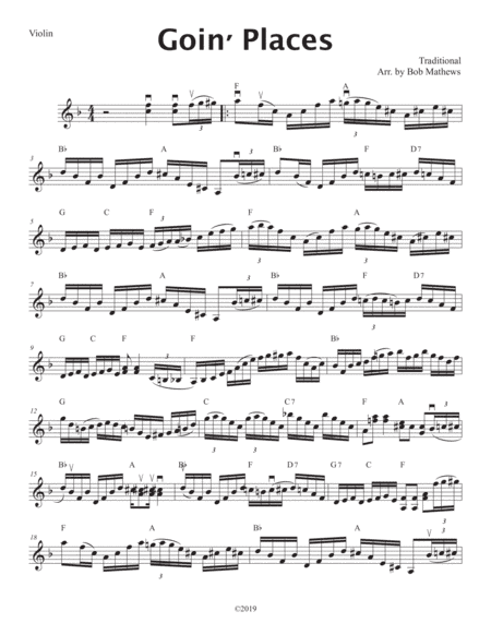 Goin' Places for Violin Solo (arr. Bob Mathews)