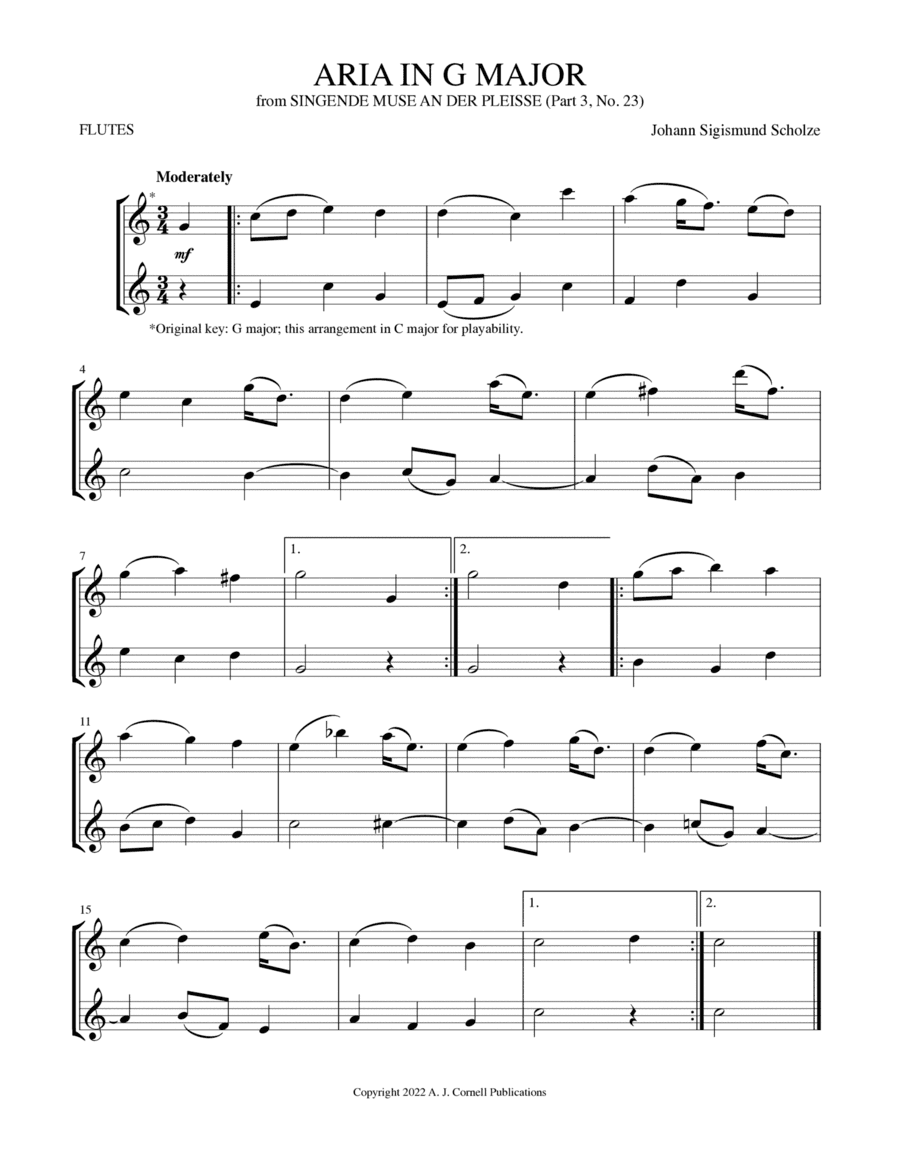 Aria in G Major (from Singende Muse an der Pleisse) (arr. Mark Phillips)
