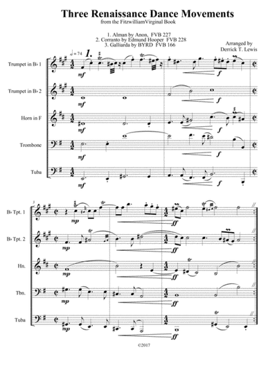 Three Renaissance Dance Movements (arr. Derrick T. Lewis)