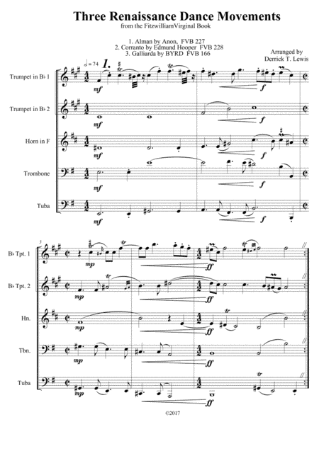 Three Renaissance Dance Movements (arr. Derrick T. Lewis)