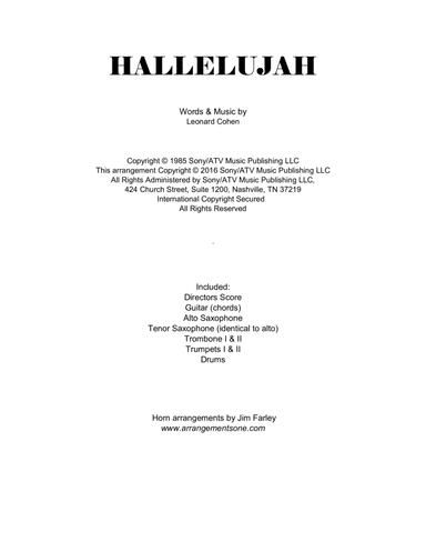 Hallelujah (arr. Jim Farley www.arrangementsone.com)
