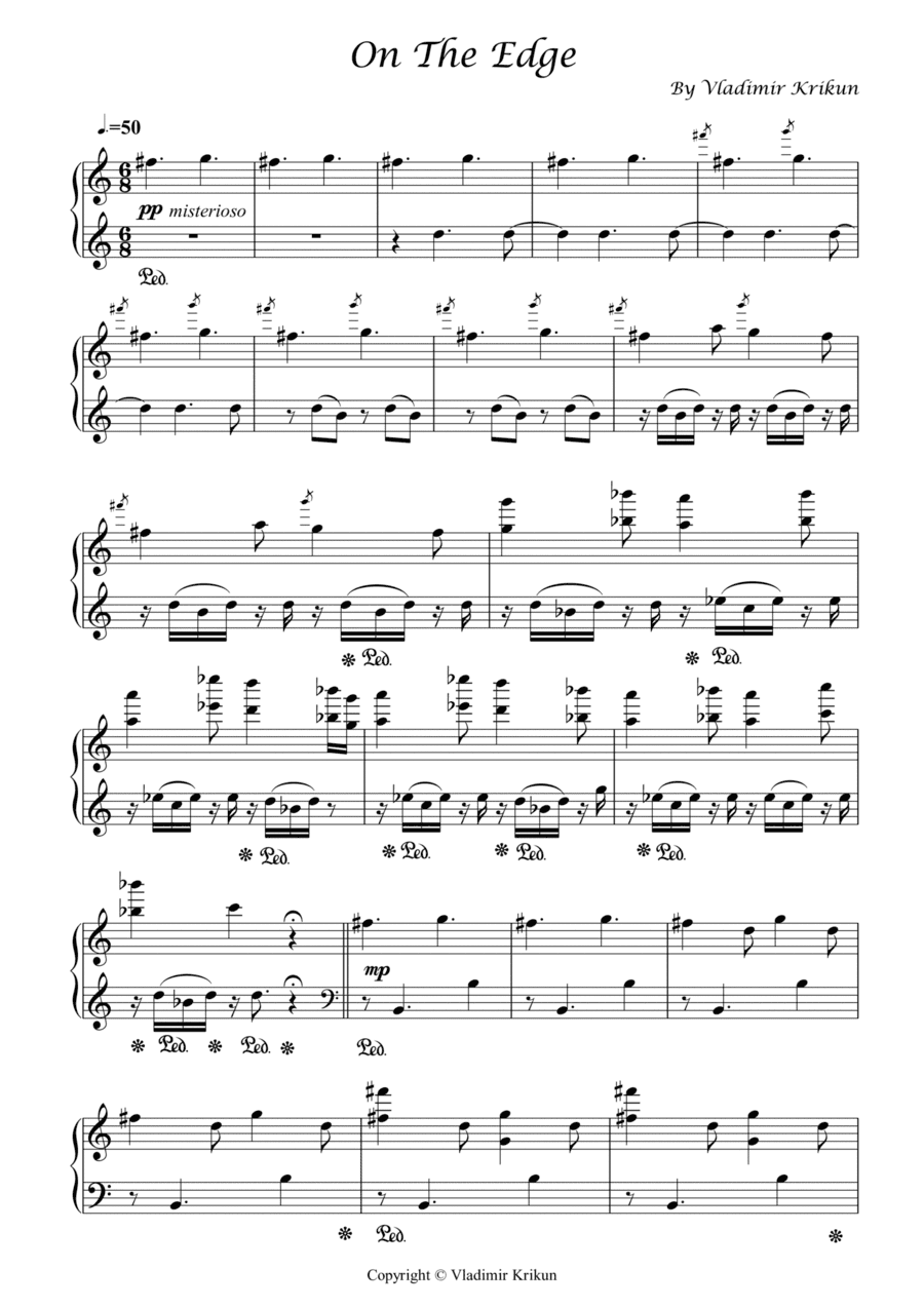 On the Edge by Vladi Krik for piano solo