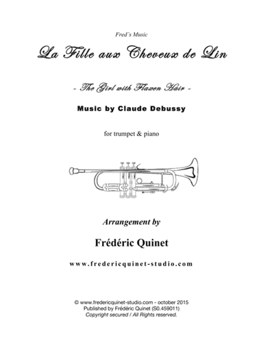 The Girl with Flaxen Hair for trumpet and piano (easy) (arr. Frederic Quinet)