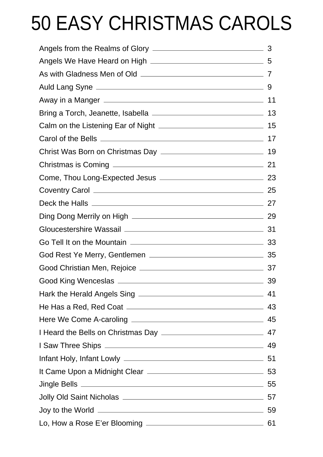 BEST CHRISTMAS COLLECTION (50 CAROLS) - Easy Piano Sheet Music For Beginner Pianists (arr. Darek)