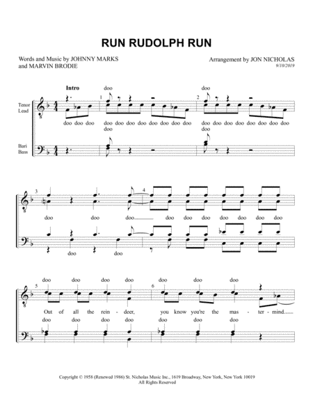 Run Rudolph Run (arr. Jon Nicholas)