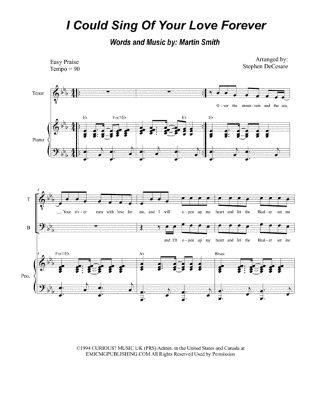 I Could Sing Of Your Love Forever (arr. Stephen DeCesare)