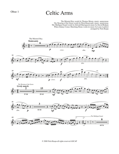Celtic Arms - Oboe 1 part (arr. Nick Raspa)