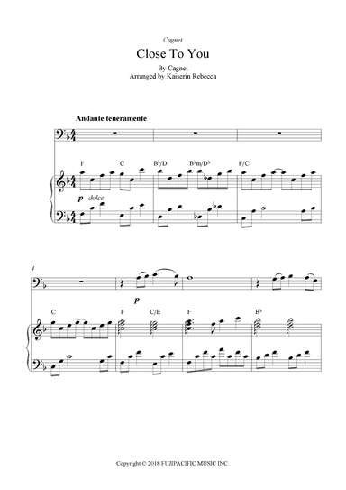 Close To You (arr. Kaiserin Rebecca)