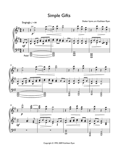Simple Gifts (arr. Kathleen Ryan)