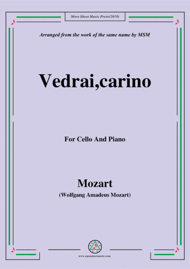 Mozart-Vedrai,carino,for Cello and Piano (arr. MSM)