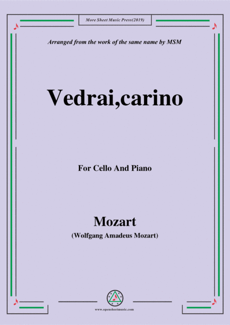 Mozart-Vedrai,carino,for Cello and Piano (arr. MSM)