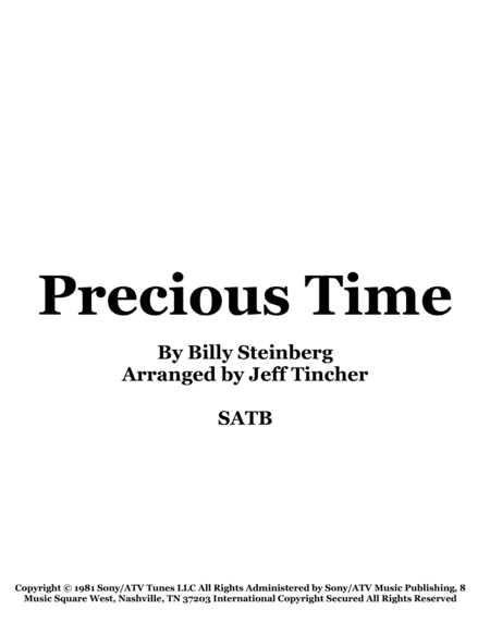 Precious Time (arr. Jeff Tincher)
