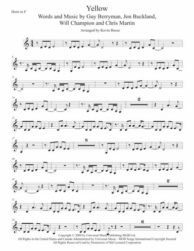 Yellow (arr. Kevin Busse)
