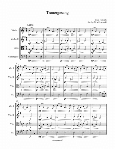 Trauergesang (arr. Nick Lacanski)