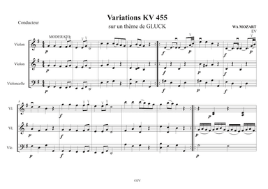 Variations KV 455 sur un thème de Gluck (arr. Eric Valdenaire)