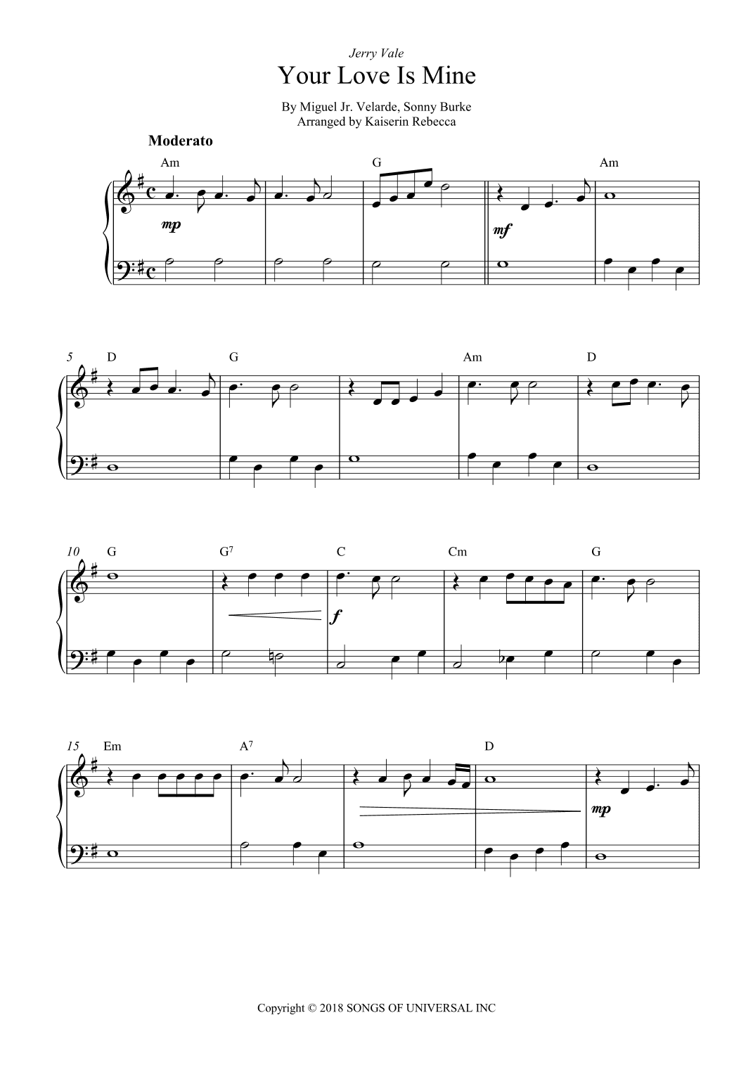 Your Love Is Mine (arr. Kaiserin Rebecca)